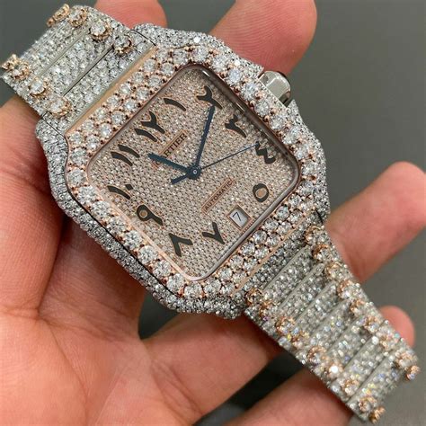 cartier bracelet iced out|cartier iced out watch value.